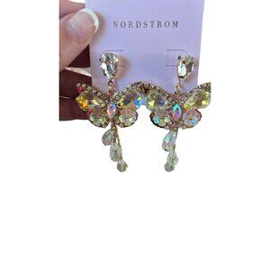 Bloomingdale’s Crystal Colorful Rhinestone Butterfly Dangle Fashion Earrings